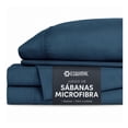 thumbnail image 1 of Juego de Sábanas Individual de Microfibra Esquimal, Hipoalergénicas para Colchones de hata 40 cm alto , Azul Marino, 1 of 7