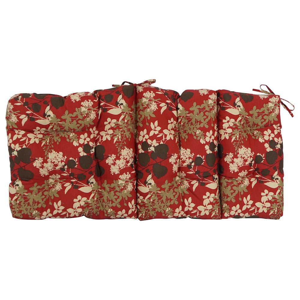 Blazing Needles 20-inch by 42-inch Spun Polyester Patterned Outdoor Tufted Chair Cushion