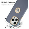 thumbnail image 3 of for iPhone 14 Pro Case Silicone 3 in 1 Case Logo View + 1* Screen Protector Shockproof Protective Anti-Skid Edge Cover iPhone 14 Pro Case -Light Blue, 3 of 11