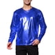 thumbnail image 1 of Camisetas de hombre INSPIRE CHIC de cuello redondo de manga larga brillante, tamaño L azul, 1 of 7