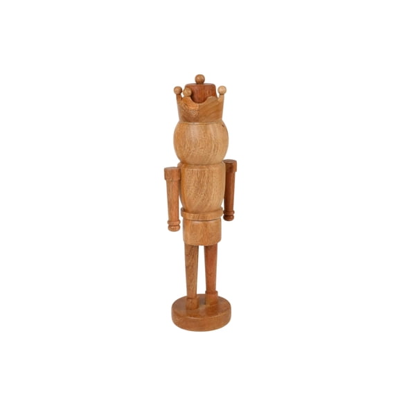 Wood Decorative Nutcracker, Natural Brown, 16 inch