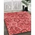 thumbnail image 3 of Ahgly Company Tapis Rond Lavable en Machine Intérieur Transitionnel Rouge, 3 Pieds Rond, 3 of 7