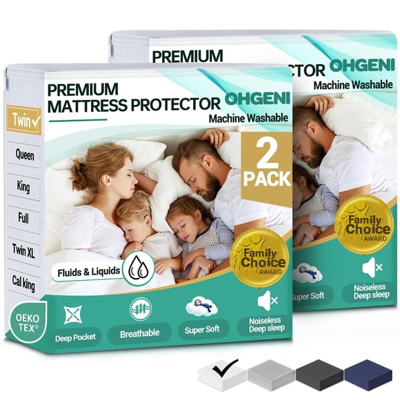 Protector de colchón OhGeni Twin impermeable ajustable de 15 a 36 cm