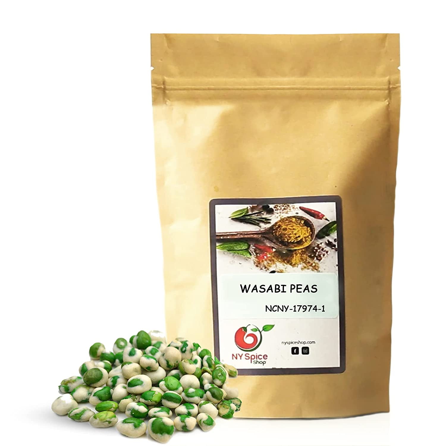 NY SPICE SHOP Wasabi Peas 10 Pound Hot Wasabi Peas Wasabi Coated