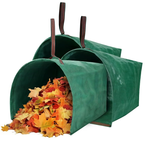 Amaopus 3 Pack 72 Gallons Yard Leaf Waste Bags, Reusable Large Yard Dustpan-Type Garden Bag for Collecting Leaves, Collapsible Trash Can for Parties, Laundry, Yard Waste, or Camping Accessories