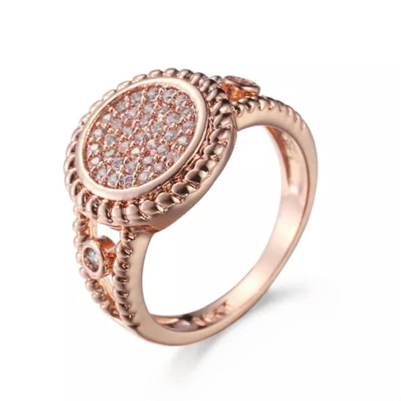 14KT Rose Gold Filled White Cz Ring Mens/Women's Engagement Party Band Size 6-10