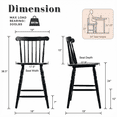 thumbnail image 2 of Dayalane Antique-style Windsor Bar Stools Set of 2, 24" Counter Height Barstools with Spindle Back & Turned Legs, Rustic Vintage Colonial Wooden Island chair for Kitchen Breakfast Bar Home Pub, Black, 2 of 13
