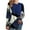 Z#1 Blue, variant on Womens Tunic Tops Shirts Dressy Casual Long Sleeve Pullover Cute Colorblock Patchwork Print Lose Fit Blouses Crew Neck T-Shirt