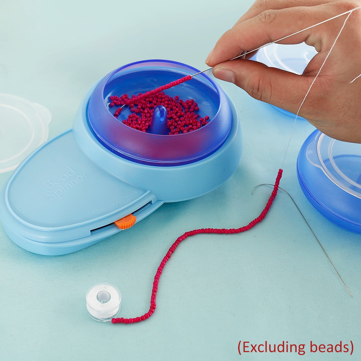 Electric Bead Spinner Battery Operated Beading Bowl Spinner Kit Adjustable Direction Spin Bead Loader with Curved Beading Needles String 3 Bowls Automatic Bead Spinner for Bracelets Jewelry
