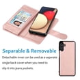 thumbnail image 4 of 6.5" Galaxy A13 Wallet Case, Samsung Galaxy A13 2021 PU Leather Case, Njjex Luxury PU Leather 9 Card Slots Holder Carrying Folio Flip Cover [Detachable Magnetic Hard Case] & Kickstand & Hand Strap, 4 of 5