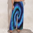 thumbnail image 5 of Black Tie Dye Pants Blue Spiral Print Streetwear Straight Wide Leg Pants Elastic High Waist Casual Trousers Big Size 5XL 6XL, 5 of 6