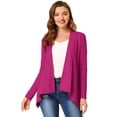 thumbnail image 1 of INSPIRE CHIC Cardigan Léger pour Femmes d'Halloween à Manches Longues, Ouvert à l'Avant, Ourlet Asymétrique, Grand Rose Violet, 1 of 5
