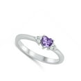 thumbnail image 4 of CHOOSE YOUR COLOR Simulated Amethyst Traditional Promise Ring .925 Sterling Silver Band Purple CZ Female Size 7, 4 of 4
