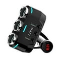 thumbnail image 1 of 3 Way Car Socket Extension Splitter USB Charger 12V Cool Car Gadgets Ac Adapter 120v 60hz for Car Car Charging Station for tooth Auto Adapter Car 12v Plug Rib Side Car Power Point for Car Voltage, 1 of 4