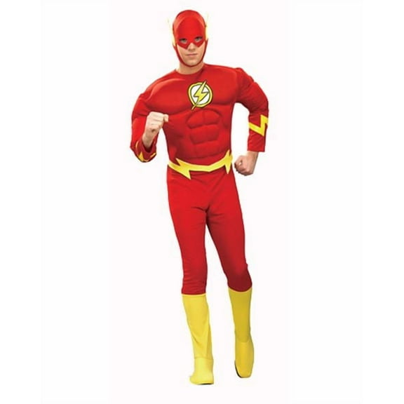 DC Heroes The Flash Deluxe Muscle Chest Costume for Adults by Rubies, Men's Large