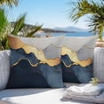 thumbnail image 4 of Outdoor Pillow Cover Ombre Black Golden Gray Marble Texture Set of 2 Waterproof Throw Pillowcases Abstract Art Decorative Patio Furniture Pillows for Couch Garden Indoor & Outdoor Use, 4 of 9