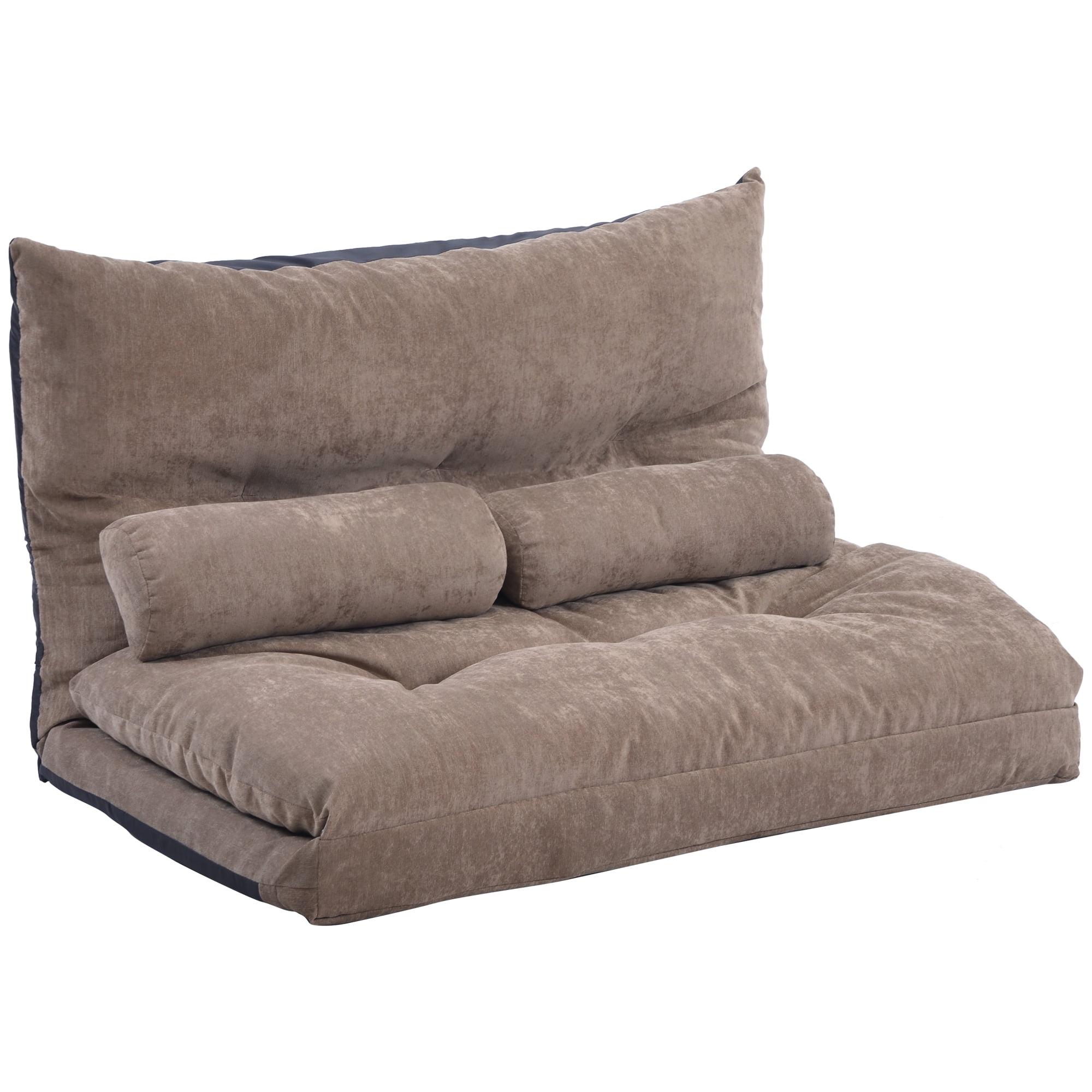 Kepooman Adjustable Folding Lounge Sofa Bed with 2 Pillows for Gaming, Brown Kepooman Adjustable Folding Lounge Sofa Bed with 2 Pillows for Gaming, Brown