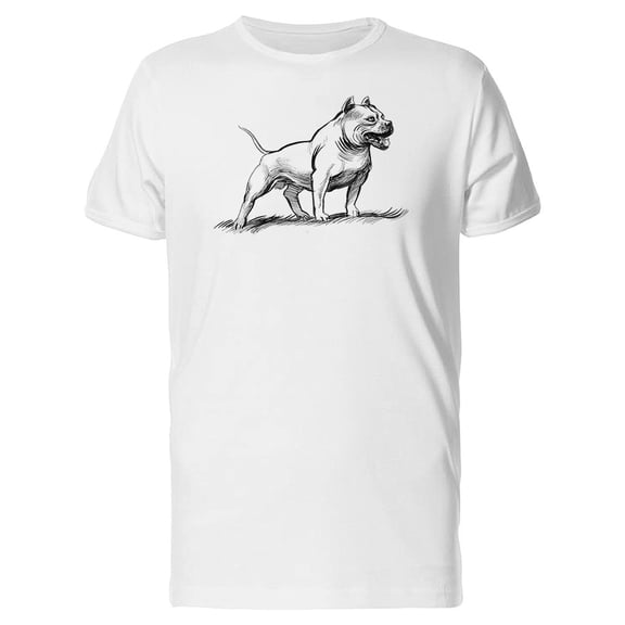 Big Vintage Pitbull Dog Sketch Tee Men's -Image by Shutterstock
