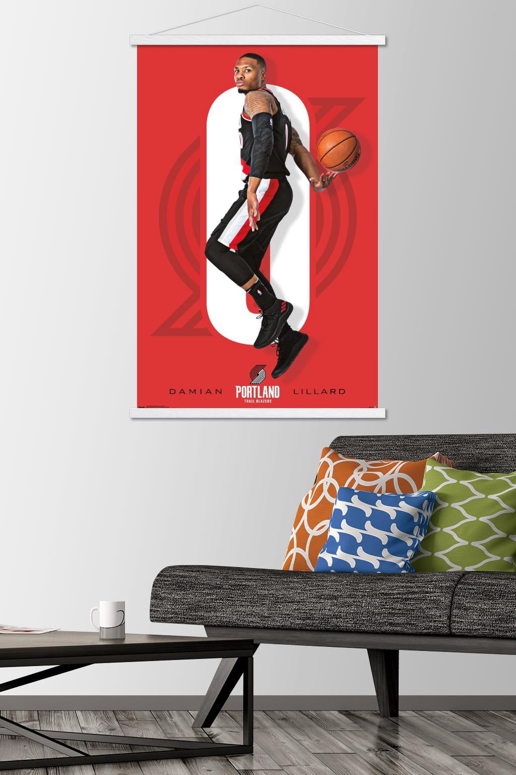 NBA Portland Trail Blazers - Damian Lillard 18 Wall Poster with Magnetic Frame, 22.375" x 34"