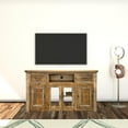 thumbnail image 5 of 60" Brown Solid Wood Cabinet Enclosed Storage Distressed TV Stand, 5 of 8