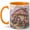 Orange, variant on Mushroom Cottage Coffee Mug, Fairy Garden Mug for Women, Watercolor Fantasy House with Flowers and Butterflies, Cozy Gift, Ceramic 11 Oz Cup