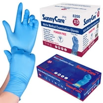 1000 SunnyCare Nitrile Medical Exam Gloves Powder Free Chemo-Rated (Non Vinyl Latex) Size: X-Small