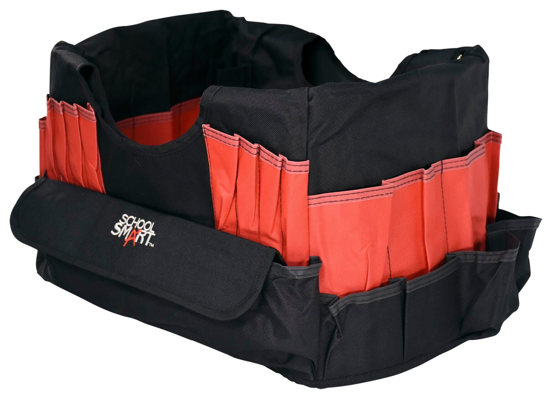 School Smart Caddy Organizer with 43 Pockets, Medium, 14 x 12 x 12 Inches, Black/Red - image 3 of 7