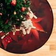 thumbnail image 4 of Coolnut Autumn Leaves Maple Christmas Tree Mats Waterproof Tree Skirt, Fall Scenery Xmas Tree Stand Tray Mat Floor Protector Pad for Holiday Party Decoration, 28.3", 4 of 6