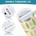thumbnail image 3 of Yayeee 30oz Stainless Steel Tumbler with Straw and Handle Double-Wall Insulated Travel Water Bottle, Light Green Geometric, 3 of 8