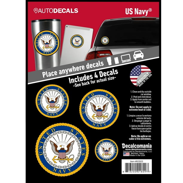 Officially Licensed U.S. Navy Decals - 4 Piece US Military Stickers for ...