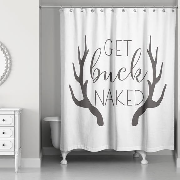 Creative Products Get Buck Naked 71x74 Shower Curtain