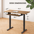 thumbnail image 3 of CHITOOMA Electric Standing Desk with Keyboard Tray, 48" x 24" Adjustable Height Sit Stand Up Desk, Home Office Gaming Desk Computer Workstation, Vintage Brown, 3 of 10