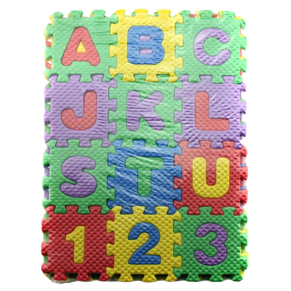 Educational Colorful Foam Alphabet & Number Mini Interlocking Puzzle Mat