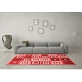 thumbnail image 3 of Ahgly Company Indoor Rectangle Abstract Red Contemporary Area Rugs, 8' x 10', 3 of 4