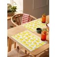 thumbnail image 4 of Pineapple Fruit Placemats Set of 6,Washable Woven Burlap Cloth Fabric Placemat for Square/Rectangle/Round/Oval Dining Table,Easy Clean Place Mats for Toddlers,Kids Summer Tropical Yellow Striped Grey, 4 of 6
