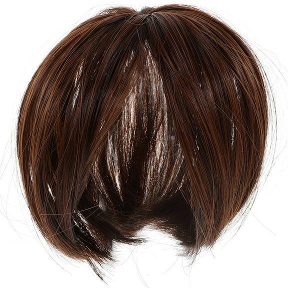 Minkissy 1Pcs Clip Hairpiece for Women Thinning Hair Round Shape Brown Color 13.5x13.5x13In