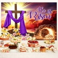 thumbnail image 5 of 9 x 6 ft Easter Jesus Backdrop Spring Christian Cross Lily Jesus Photography Background Religious Party Decorations Photo Banner Booth Props, 5 of 5