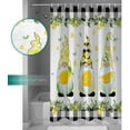thumbnail image 6 of Summer Cute Lemon Gnome Shower Curtain, Black White Plaid Shower Curtain Set with Hooks, Spring Summer Waterproof Fabric Shower Curtains for Bathroom Decor, 72x72 Inch Bath Curtain, 6 of 6
