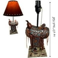 thumbnail image 4 of Urbalabs Western Cowboy Brown Teal Saddle Longhorn Roper End Table Standing Table Lamp Nightstands Living Room End Tables Lamps for Bedrooms Office (Brown Teal Saddle), 4 of 7