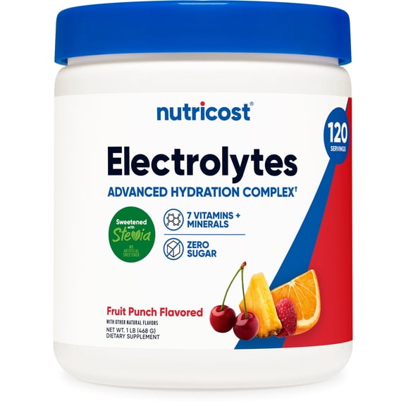 Nutricost Electrolyte Complex Powder (Fruit Punch) 120 Servings - Hydration Supplement Drink Mix with Vitamins and Minerals