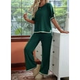 thumbnail image 4 of Osfvolr Short-Sleeved Knitted Trousers Suit Green L, 4 of 5