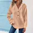 thumbnail image 6 of NMMUED Hoodies for Women Waffle Knit Tops for Women Loose Fit Hoodie Womens Hoodies Pullover Casual Sweatshirts for Women Y2k Hoodie Winter Hoodie Beige L, 6 of 9