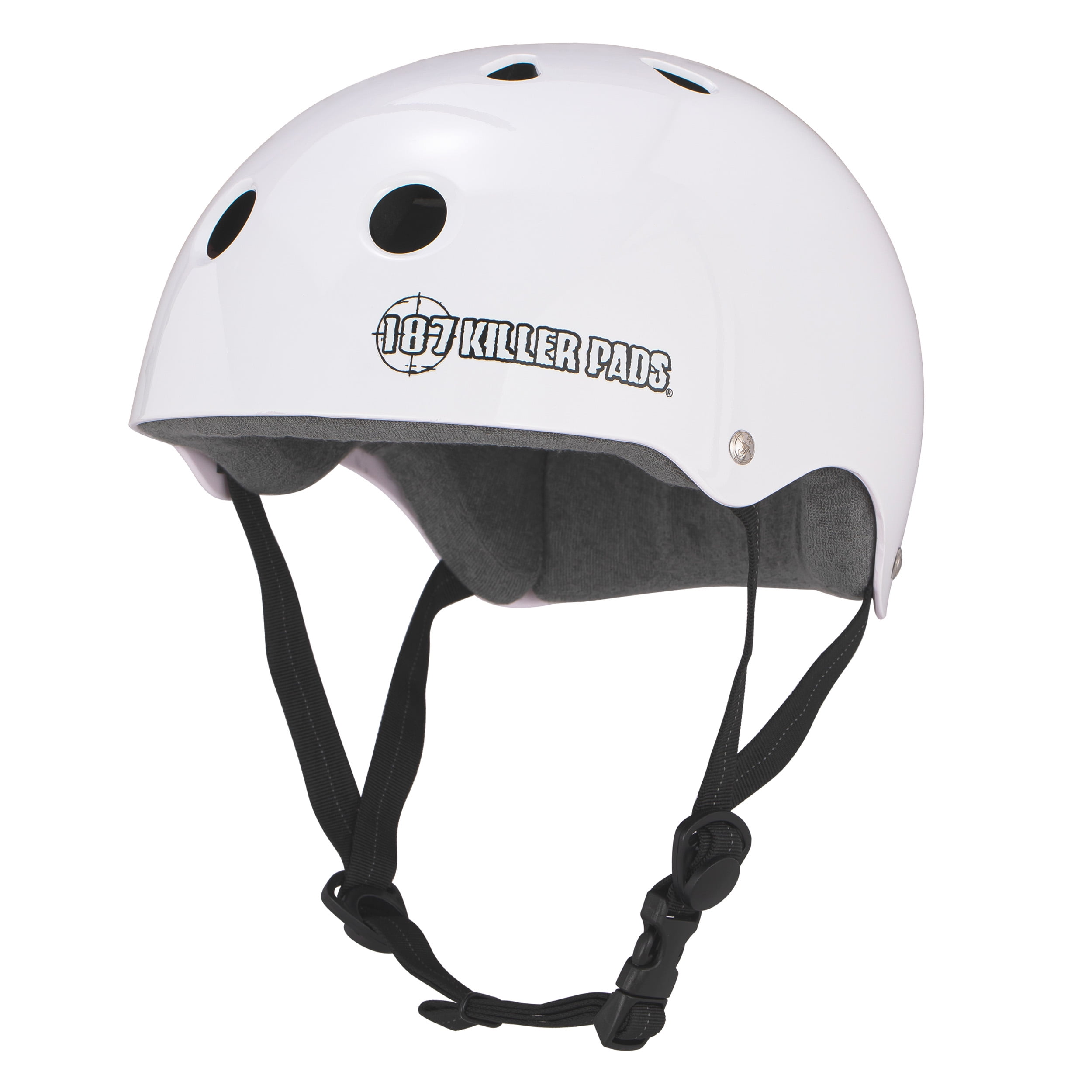 スケートボード 187 HELMET SWEAT LINER WHITE GLOSSY 187 Killer Pads Pro Skate Helmet with Sweatsaver Liner