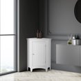thumbnail image 3 of Teamson Home Corner Bathroom Cabinet Wooden Storage Unit 1 Shutter Door White, 3 of 8