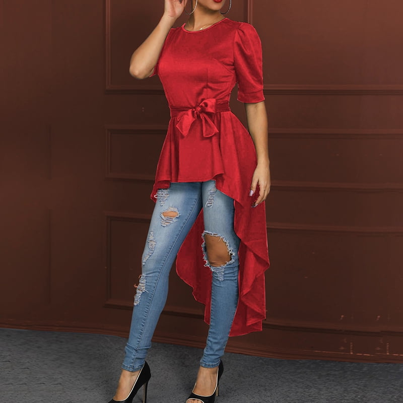 elegant red tops for evening