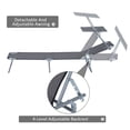 thumbnail image 4 of Outsunny Outdoor Lounge Chair, Adjustable Folding Chaise Lounge, Tanning Chair with Sun Shade for Beach, Camping, Hiking, Backyard, Gray, 4 of 9