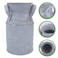 thumbnail image 3 of 1PC Flower Bucket European Style Vintage Iron Sheet Floral Pot Succulent Plant Container (Silver), 3 of 8