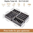 thumbnail image 2 of Organizador De Cajones, 4 Pack Organizadores De Ropa Interior, Caja De Almacenamiento Plegable Multifuncional, Tela No Tejida, Para Clasificar Ropa Interior, Bragas, Calcetines, Gris, 2 of 4