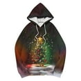 thumbnail image 5 of Ounisa Christmas Women's Pullover Sweatshirt Drawstring The Season Christmas Tree Printed Hoodie Long Sleeve Tops with Pocket, 5 of 5