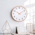 thumbnail image 1 of Reloj de pared silencioso, reloj de pared que no hace tictac para el hogar, sala de estar, dormitorio, escuela, reloj con madera maciza (10"), 1 of 5